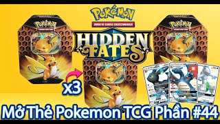 Opening 3 BOX Raichu GX Hidden Fates Tins of Pokemon Cards 12 Pack 500k1Pack [upl. by Ydaf]