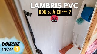 DOUCHE EN VAN  du lambris pvc au mur 🚿🚐 [upl. by Levins]