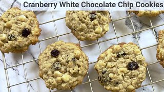 Cranberry Oats White Chocolate Chip Cookies Eggless  Oats Cranberry Cookies  Christmas Cookies [upl. by Ssalguod]