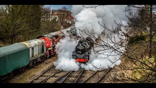 THE MOST DRAMATIC DEPARTURE EVER  GCR Winter steam gala [upl. by Rollo356]