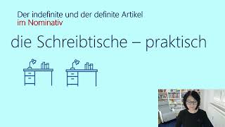 Grammatik A1 Der indefinite und der definite Artikel im Nominativ mit Valentyna Schmieder [upl. by Nidla]