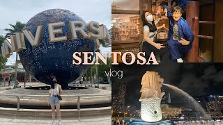 sentosa vlog universal studios singapore madame tussauds skyline luge merlion park [upl. by Airbmat]