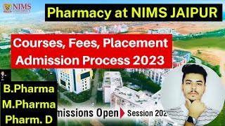 Pharmacy at NIMS UNIVERSITY JAIPUR  Admission 2023  Fee Structure  Placement  BPharm  MPharm [upl. by Kylie65]