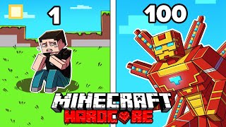 I Survived 100 DAYS as IRON MAN in HARDCORE Minecraft [upl. by Audwin]