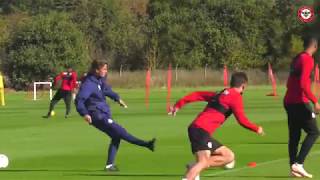 Bees train ahead of visit from Bristol City [upl. by Acinorav]