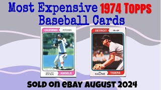 1974 Topps Most Expensive eBay Sales Baseball Cards  August 2024 [upl. by Dustie]