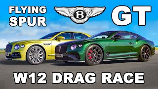 Bentley GT Le Mans v Flying Spur Speed DRAG RACE [upl. by Anitsrik]