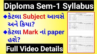 Diploma sem1 syllabus  gtu sem1 syllabus  diploma admission process 2020 [upl. by Roumell721]