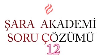 ŞARA AKADEMİ HADİS SORU ÇÖZÜM YAYINI 12 [upl. by Marquis]