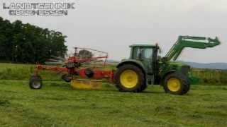 3Schnitt Schwaden mit John Deere 6830 und Fella [upl. by Nel728]