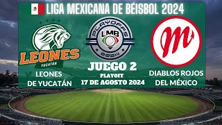 ⚾️Leones de Yucatán vs Diablos Rojos⚾️Donde Verlo EN VIVOLiga Mexicana de Béisbol PlayOffs 2024 [upl. by Flosi]