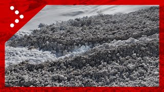 Gressoney il drone in volo lungo la scia di un nuovo distacco [upl. by Torrie97]