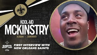 2024 NFL Draft KoolAid McKinstrys first interview with New Orleans Saints [upl. by Dorinda]