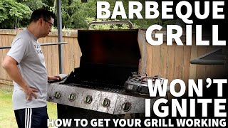 Gas BBQ Grill Wont Ignite  Check and Fix Barbecue Ignitor Not Working by Replacing the Battery [upl. by Nnaegroeg]