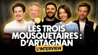 LINTERVIEW  Léquipe des TROIS MOUSQUETAIRES François Civil Vincent Cassel Romain Duris [upl. by Timus]