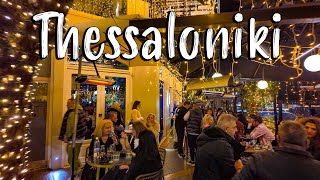 Thessaloniki Greece nightlife walking tour 4k Greece 2024 [upl. by Fernandez]