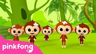 Cinq Petits Singes en anglais  Comptine à apprendre  Pinkfong  Chansons pour Enfants [upl. by Otrebile]