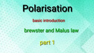 PolarisationBasic introbrewster and Malus lawHarshit jain [upl. by Hildy894]