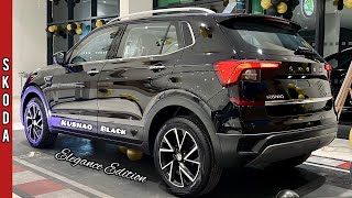 New Skoda Kushaq 2024 Black Colour 🖤 15L Elegance Edition  Rs 1951L  Detailed Walkaround Review [upl. by Hazard]