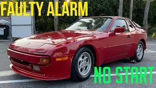 1984 Porsche 944 faulty alarm caused no start issue diagnosing spark and fuel to solve [upl. by Soirtemed]