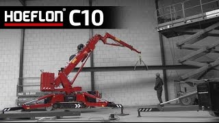 Hoeflon Compact Crane Spider Crane Mini Kran Grue Compacte Glaslift [upl. by Eceerahs808]