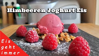 Himbeeren Joghurt Eis einfach selber machen  mit und ohne Eismaschine [upl. by Salkcin799]