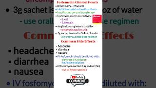 Antibiotics pharmacology fosfomycin pharmacology pharmacology made easy antibiotics short video [upl. by Nysilla]