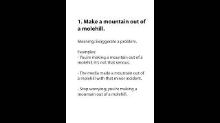 Make a mountain out of a molehill englishlanguage viralvideo shorts idioms learnvocab ielts [upl. by Sida453]