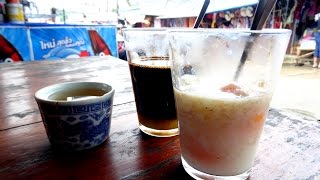 กาแฟไข่ลวก สะพานมอญ สังขละบุรี sangkhlaburi street food [upl. by Akimas]