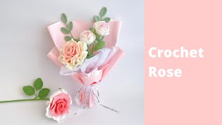 How to crochet a rose  Crochet flower bouquet [upl. by Parris]