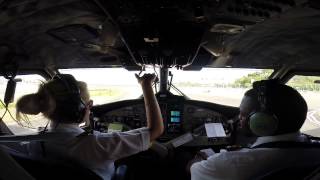 Winair DHC6 Twin Otter Takeoff Cockpit View from St Maarten [upl. by Marley681]