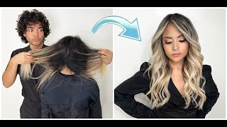 Técnica MEDIA LUNA  California Blonde Balayage  Tutorial Completo [upl. by Niple159]