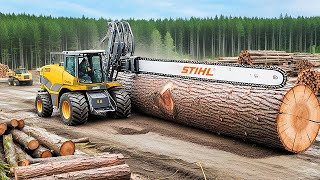 Extreme Dangerous Fastest Big Chainsaw Cutting Tree Machines  Monster Stump Removal Excavator 12 [upl. by Rimisac]