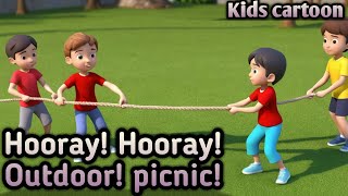 Hooray Hooray Outdoor picnicKids poempoems songcartoon videobest cartoon kidsfor childrenkids [upl. by Ellehcir]