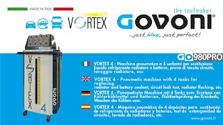 GO980PRO  VORTEX4 Pneumatic machine with 4 tanks for replacement of radiator and battery coolant [upl. by Rusert431]