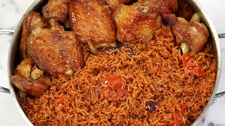 How To Cook Perfect Party Jollof Rice  Tips for Smoky Nigerian Party Jollof Rice [upl. by Yllus946]