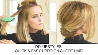 How to Create a Quick amp Easy Updo on Short Hair  DIY Upstyles  Kenra Professional [upl. by Alaikim]