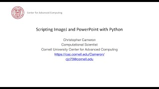 Case Study  Scripting ImageJ and PowerPoint with Python [upl. by Vardon]