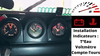 Installation manos indicateurs Sonde température moteur  Voltmètre  Comptetours Renault 4L [upl. by Jary]