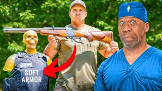 Surgeon Reacts To The Biggest Rifle Ever  4 Bore Rifle Vs Body Armor [upl. by Nema]