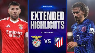 Benfica vs Atlético Madrid Extended Highlights  UCL League Phase MD 2  CBS Sports Golazo [upl. by Anallij857]