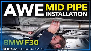 AWE BMW F30 328i Touring Exhaust and Performance Mid Pipe Installation No cutting required [upl. by Hubey731]