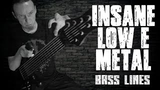 Insane low E metal bass lines  bass covers  tone demo  sound test [upl. by Ettezus926]