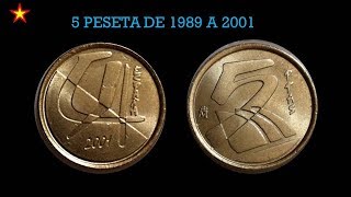 5 pesetas 1989 a 2001 [upl. by Naujek]