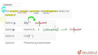 The enzyme complex pryuvate dehydrogenase does not consist of  12  RESPIRATION IN PLANTS  BIO [upl. by Idac327]