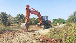 Dismantle Bitumen tatahitachipoclain constructionequipment tataexcavator roadwork construction [upl. by Prisilla]