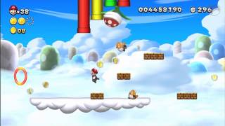 Meringue Clouds1 Land Of Flying Blocks New Super Mario Bros Wii U [upl. by Ynahpit]