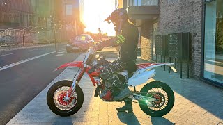 FIRST RIDE ON MY STREET LEGAL HONDA CRF450R SUPERMOTO [upl. by Hayn]