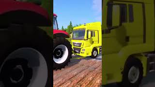 Double Flatbed Trailer Truck vs Speed Bumps Train vs Cars beamng drive BeamNG Drive 107 shorts [upl. by Gaultiero]