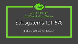 Subsystems 101678  2023 Fall Workshops [upl. by Rehteh]